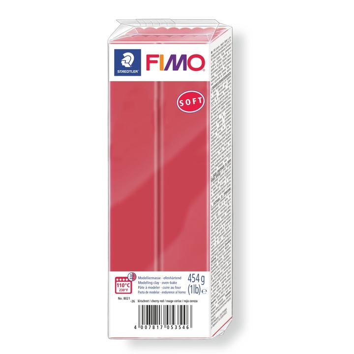 Полимерна глина Fimo Soft за моделиране Cherry Red 454g STH-8021-26