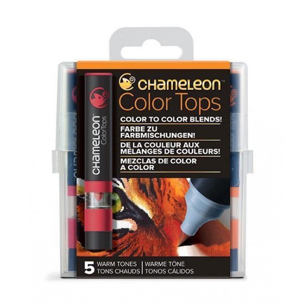 Set nuantatoare markere CHAMELEON pentru mixaj culoare 5 buc/set Warm Tones
