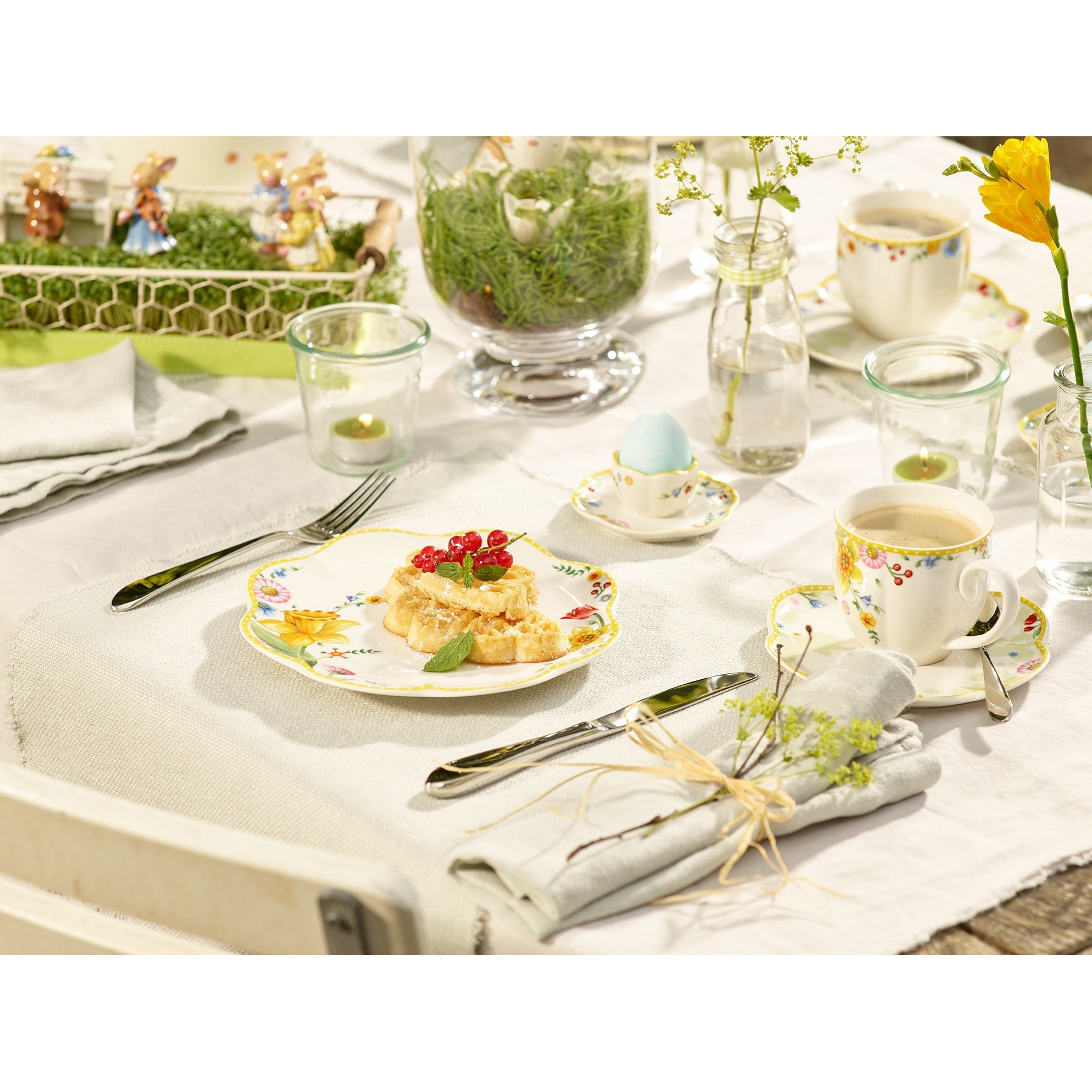 Villeroy & Boch Spring Awakening Service Petit-Déjeuner 6 Pièces Porcelaine Pâques - Assiettes Bol Mug