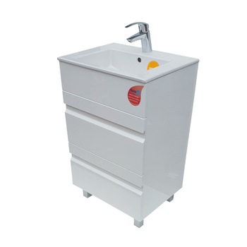 Mobilier din MDF cu sertare 55 cm soft close+lavoar Slim Mobilier din MDF cu sertare 55 cm soft close+lavoar Slim