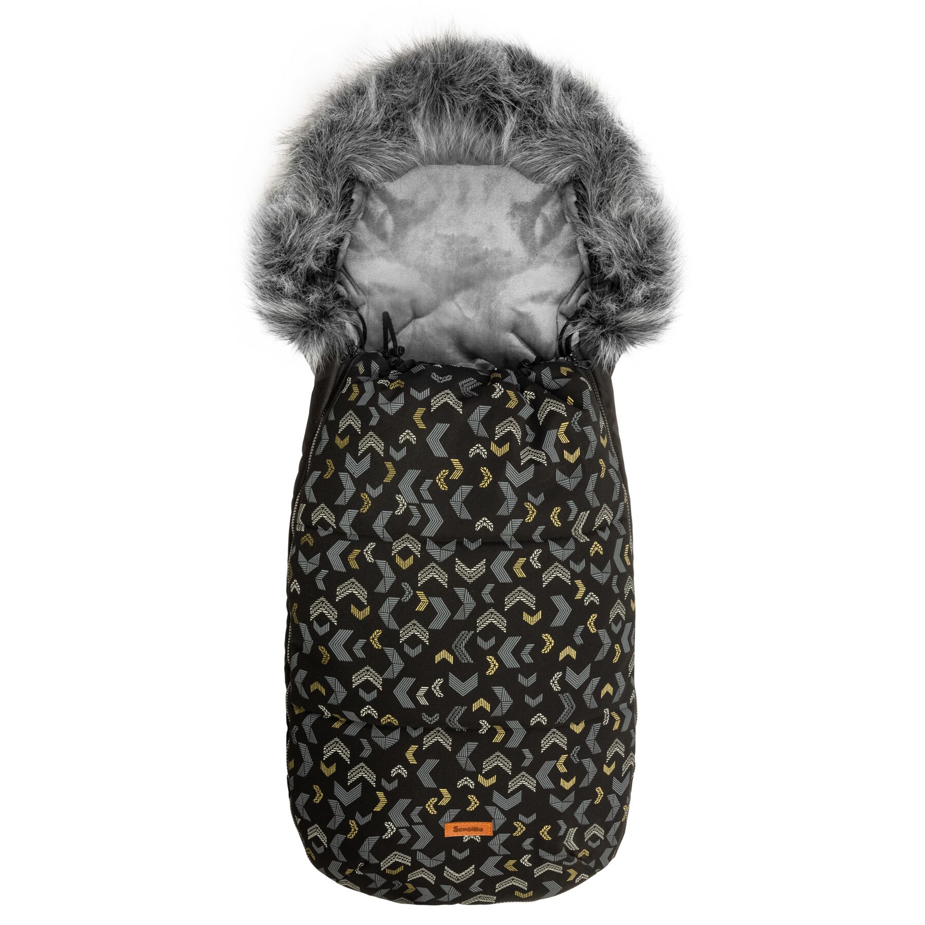 Sac de dormit pentru iarna Sensillo OLAF Fleece 100x45 cm Black