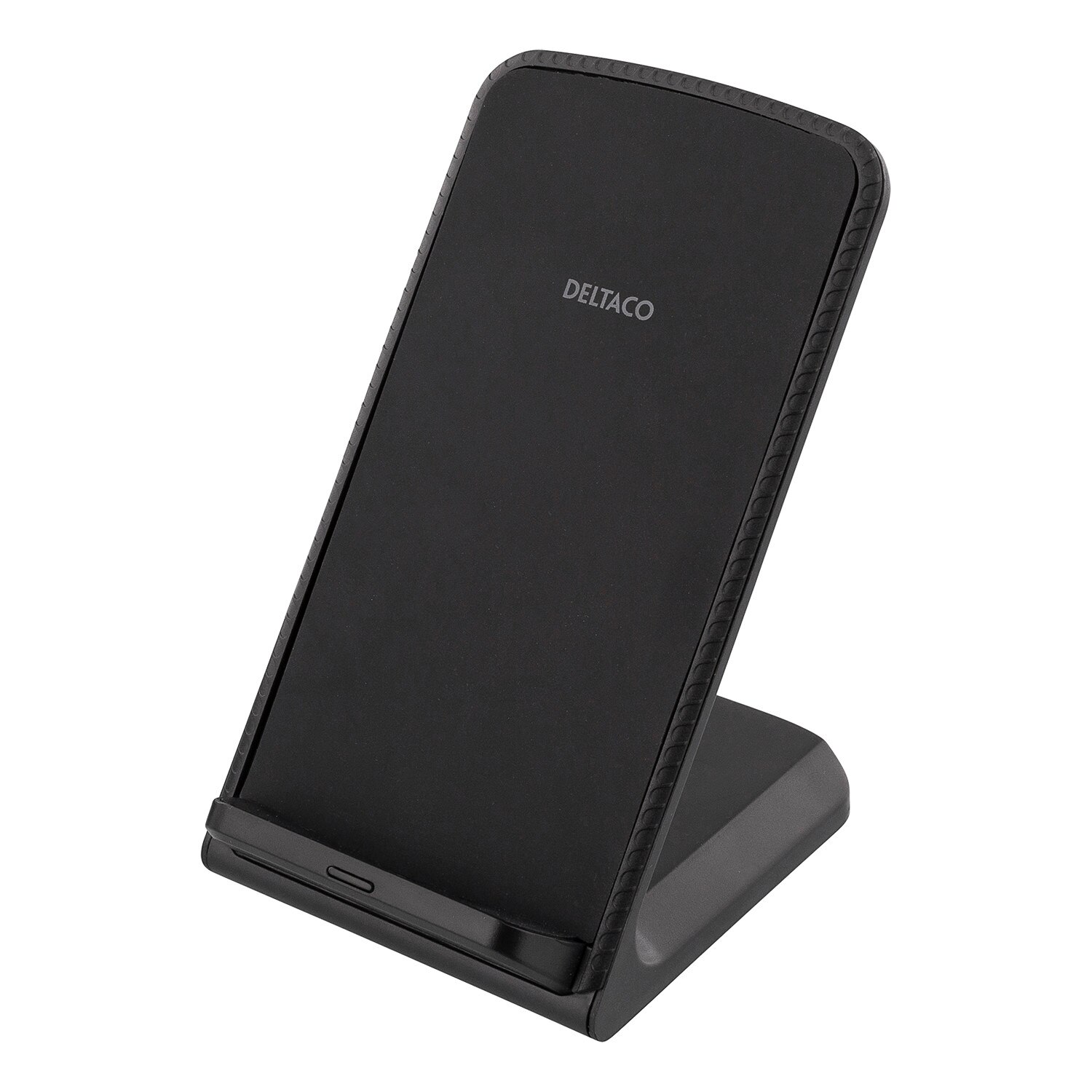 Incarcator wireless fast charge stand 10W DELTACO, Qi 1.2.4, negru