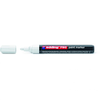 Marker permanent, Edding, cu vopsea, 790, varf rotund,2-3mm, alb Marker permanent, Edding, cu vopsea, 790, varf rotund,2-3mm, alb