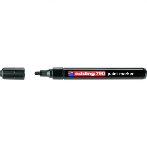 Marker permanent, Edding, cu vopsea, 790, varf rotund, negru
