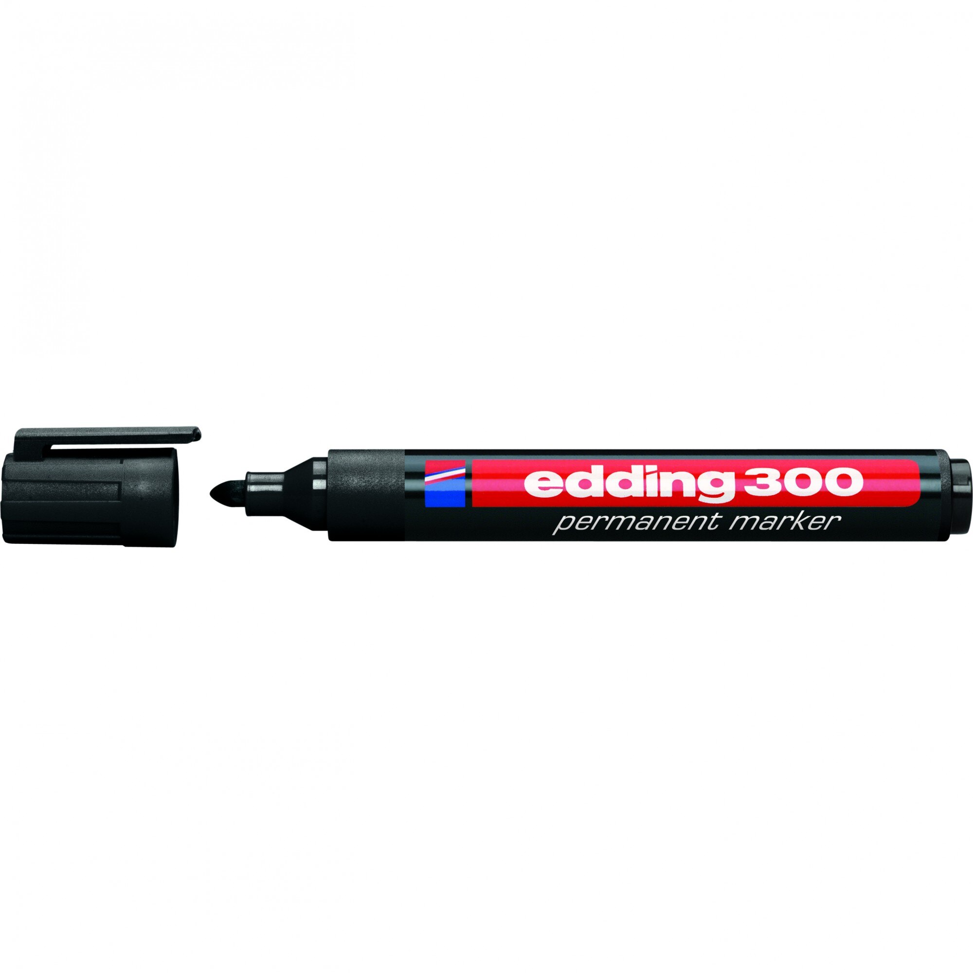 Marker permanent, Edding, 300, varf rotund, 1.5-3mm, negru