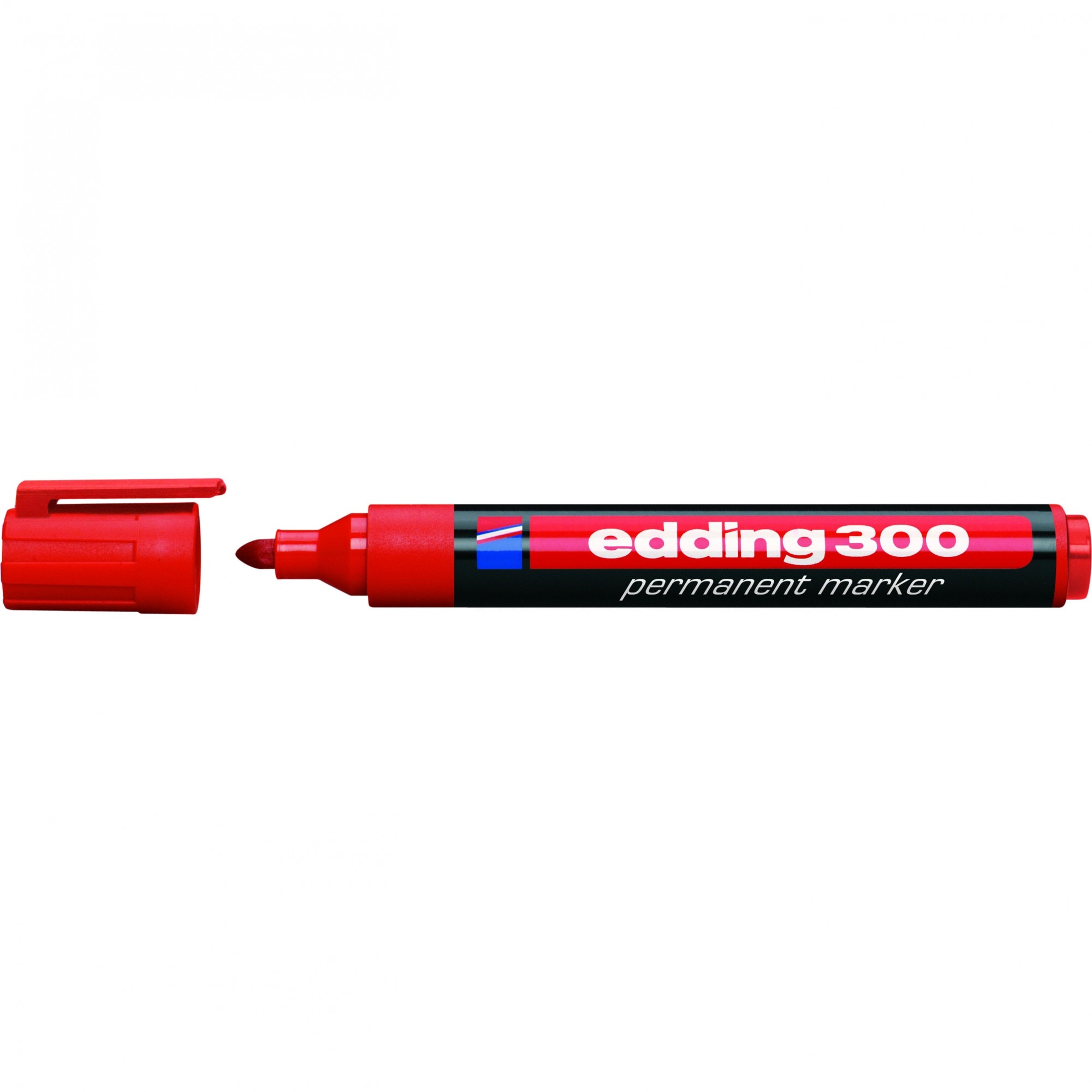 Marker permanent, Edding, 300, varf rotund, 1.5-3mm, rosu