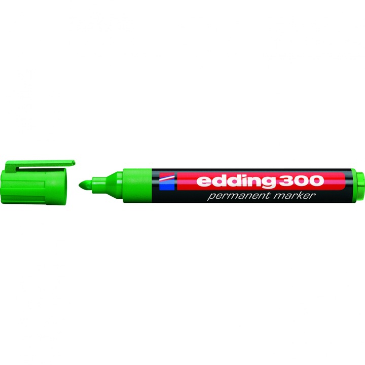 Marker permanent, Edding, 300, varf rotund, 1.5-3mm, verde