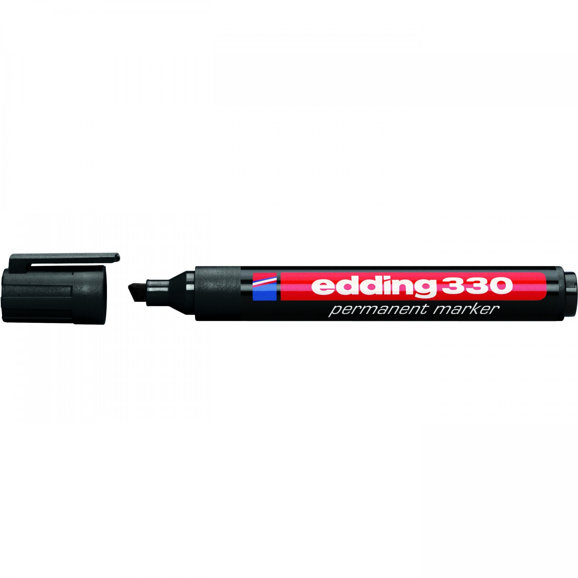 Marker permanent, Edding, 330, varf retezat, 1-5mm, negru