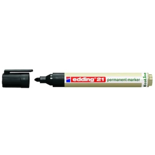 Marker permanent Ecoline, Edding, varf rotund, 1.5-3 mm, negru