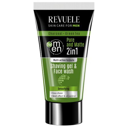 Gel de ras Revuele cu carbune activ si ceai verde, 180 ml