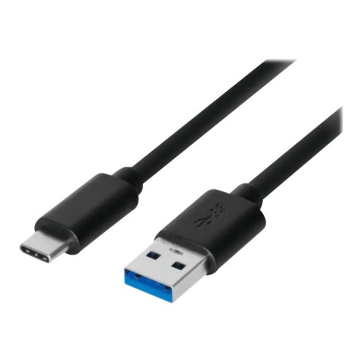 USB кабел, Akyga, AK-USB-24, USB A (m) / USB тип C (m), черен