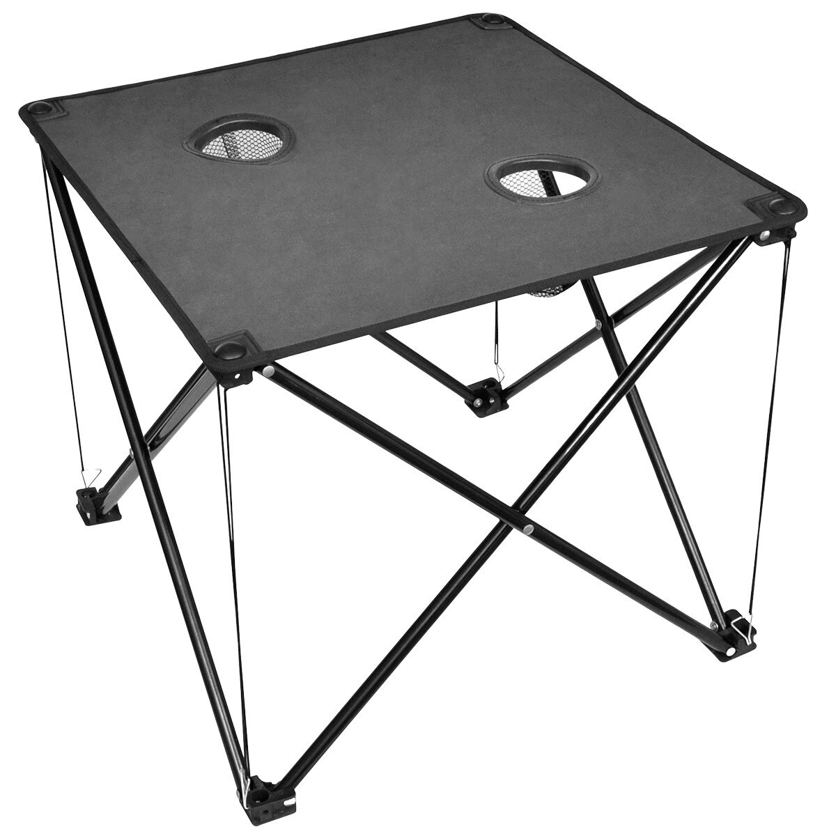 Masa de camping, pliabila, vidaXL, Tesatura, Gri, 48 x 48 x 45 cm