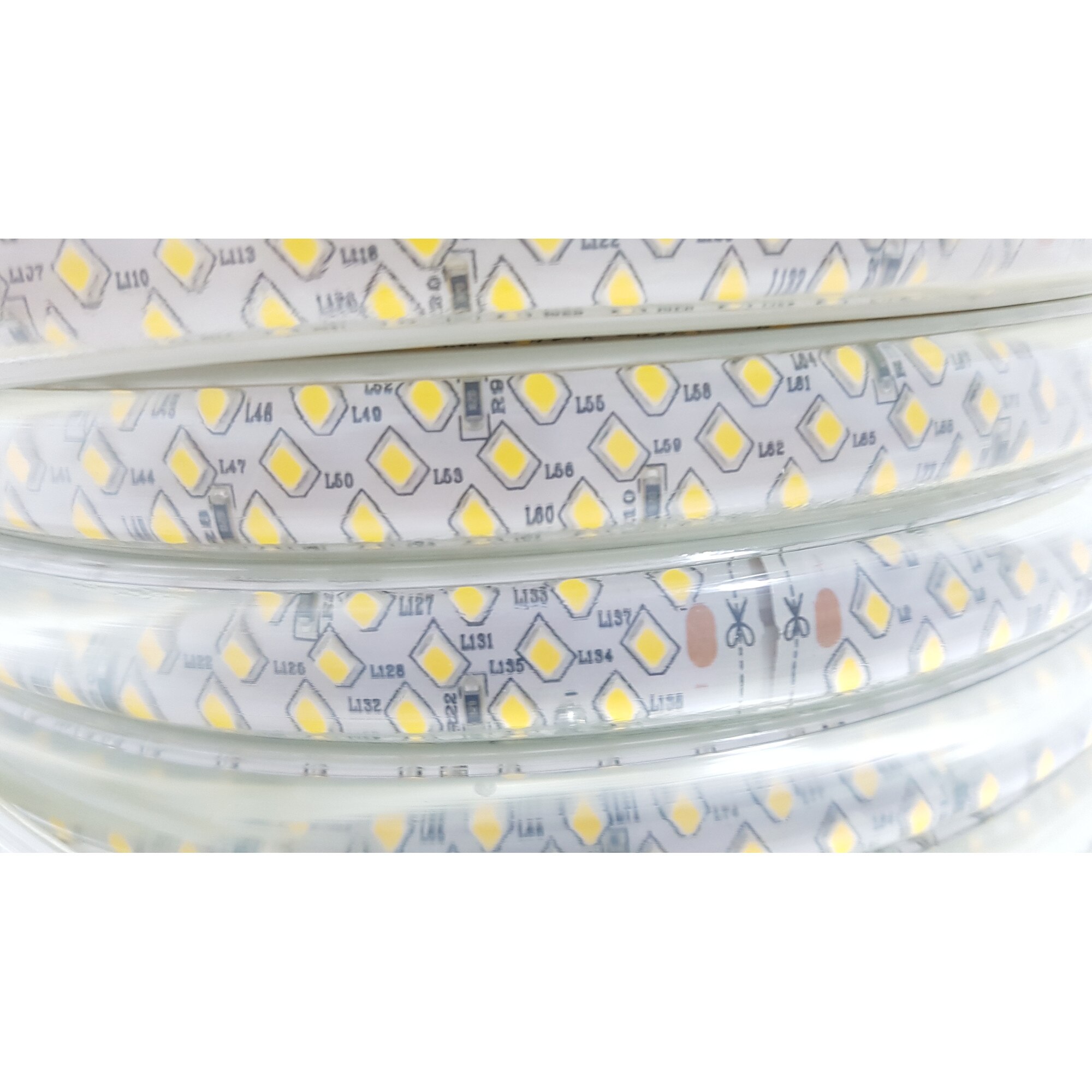 Banda 50 m Led 220V 2835 TRIPLA SMD 15W / ml cu lupa si Lumina Rece 6400K