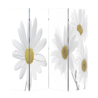 Paravan de camera cu model floral printat, vidaXL, Cadru de lemn, 160 x 180 cm, Multicolor