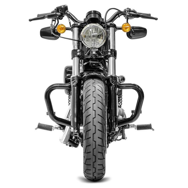 Set Suport spatar Sissy bar Tall Craftride, impreuna cu Protectie motor Mustache, pentru Harley