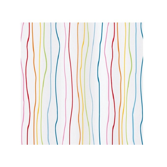Perdea de dus Kleine Wolke alba cu dungi multicolore 180x200cm