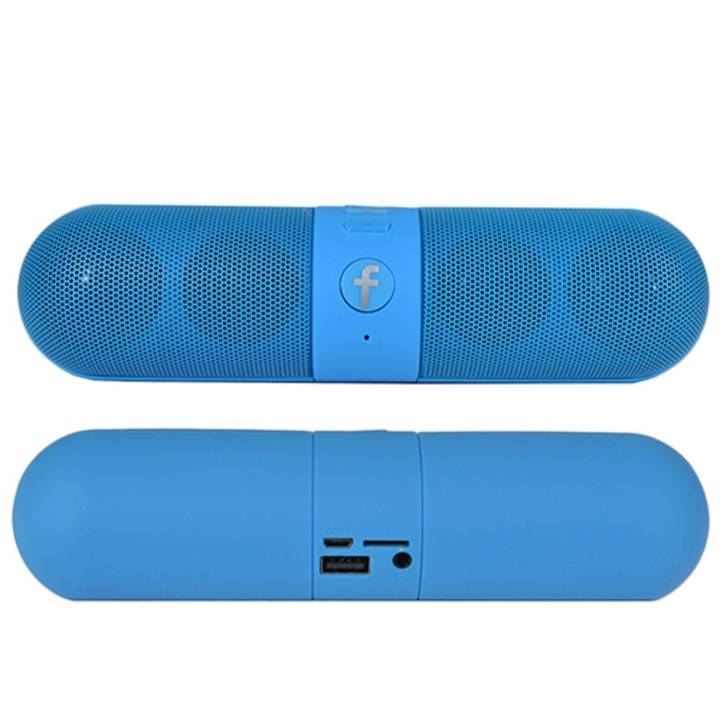 F-Music Center / Hordozható Bluetooth hangszóró / kihangosító / mp3 lejátszó + FM rádió - KÉK