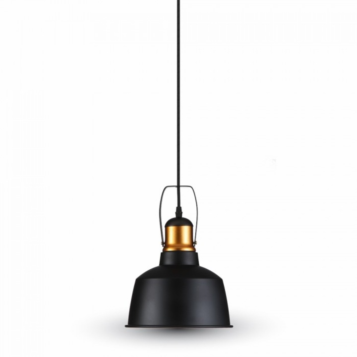 Pendul negru din aluminiu, V-TAC, cu soclu E27 maxim 60W