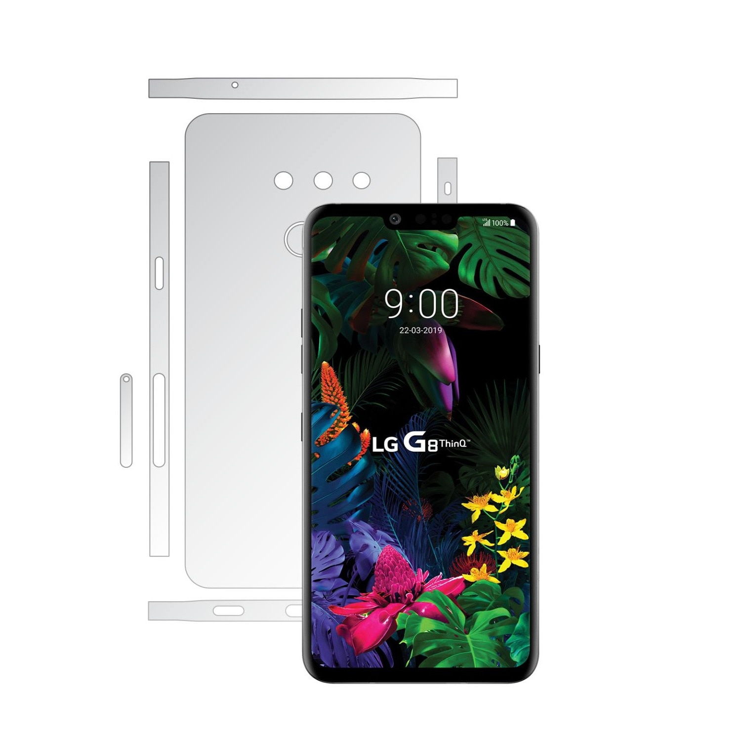 Folie Protectie Spate Invisible Skinz HD pentru LG G8 ThinQ - Folie Siliconica Ultra-Clear cu taiere Split Cut pentru Carcasa Spate si Laterale, Skin Adeziv Transparent