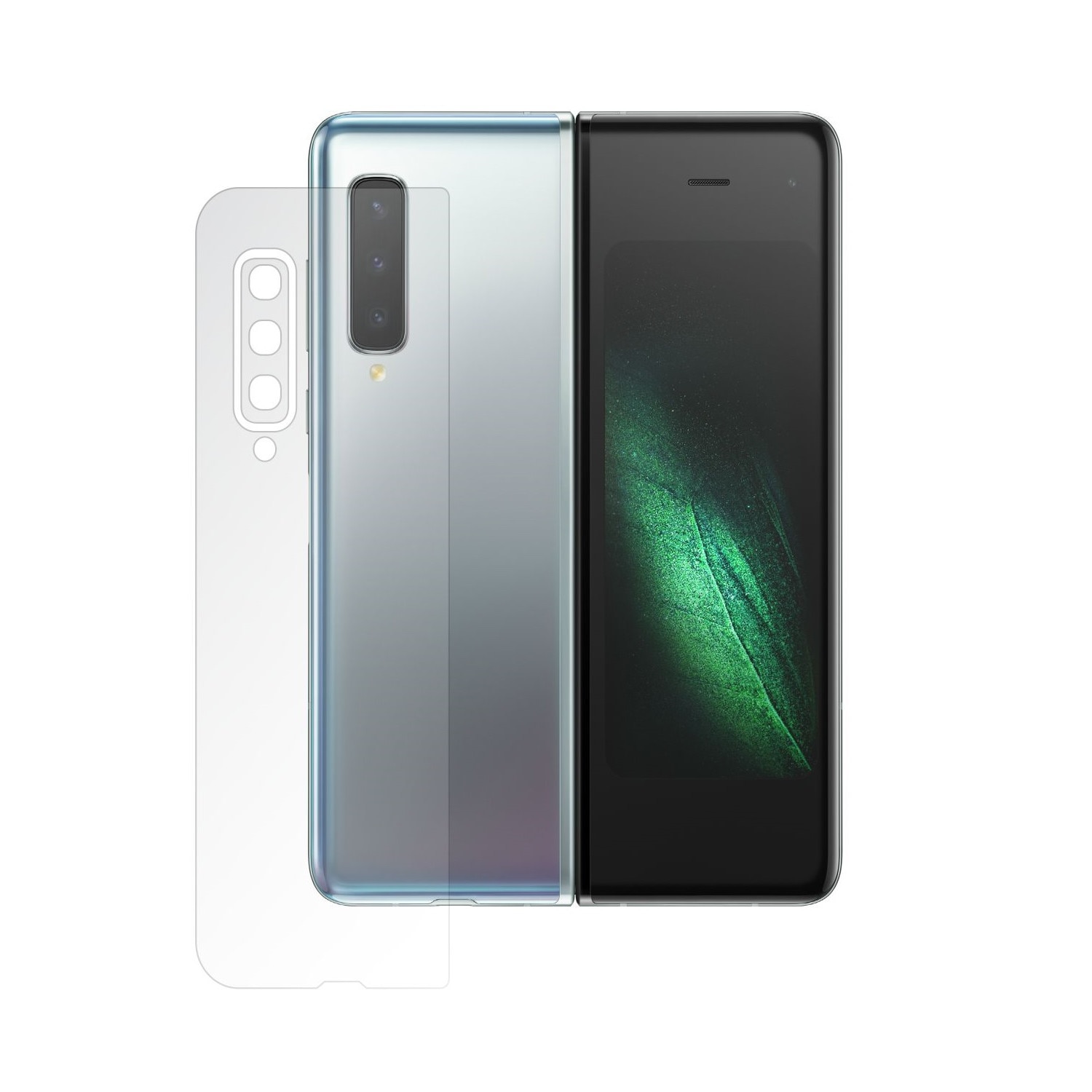 Folie Protectie Spate Invisible Skinz HD pentru Samsung Galaxy Fold - Folie Siliconica Ultra-Clear pentru Carcasa Spate, Skin Adeziv Transparent
