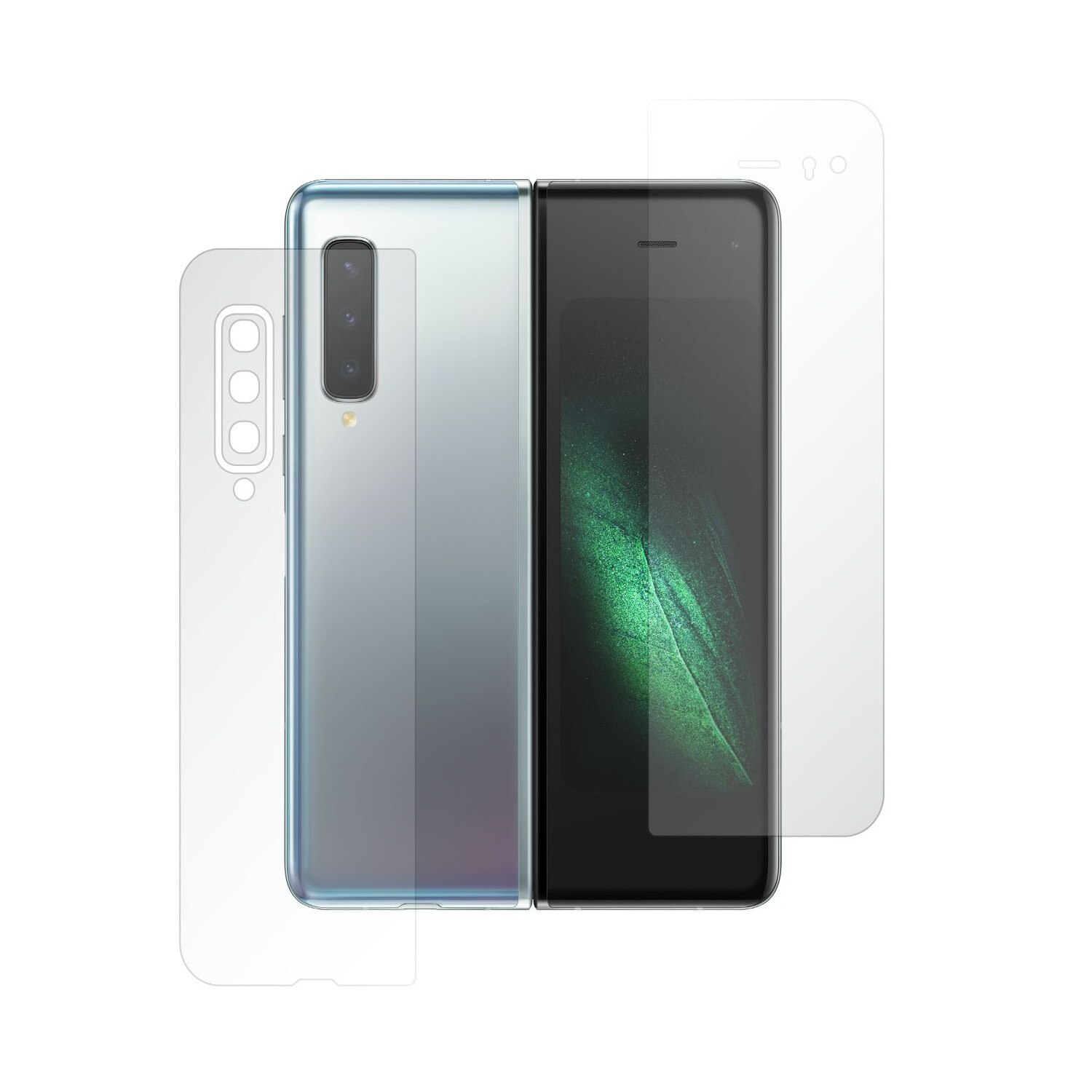 Folie Full Body Invisible Skinz HD pentru Samsung Galaxy Fold - Folie Protectie Siliconica Ultra-Clear pentru Ecran si Carcasa Spate, Skin Adeziv Transparent