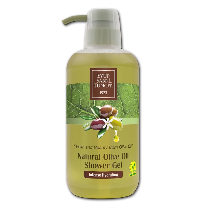 Душ гел Eyup Sabri Tuncer с натурален зехтин, Веган, 600 мл.