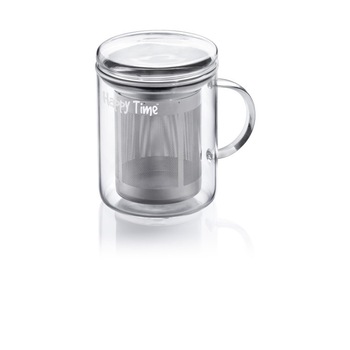 Infuzor de ceai Laica HI6008, din sticla, sita din otel inoxidabil, 350 ml, cu capac Infuzor de ceai Laica HI6008, din sticla, sita din otel inoxidabil, 350 ml, cu capac