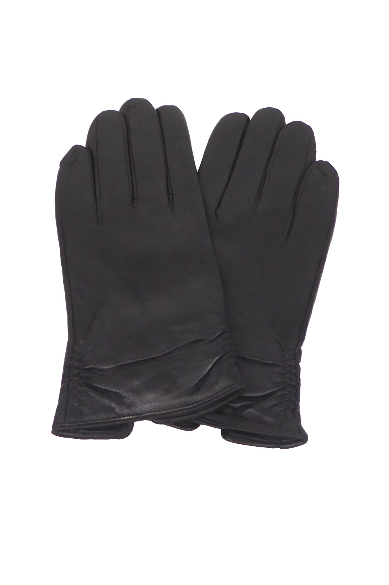 Manusi dama, Univers Fashion, din piele naturala, cu captusala imblanita, negru, M