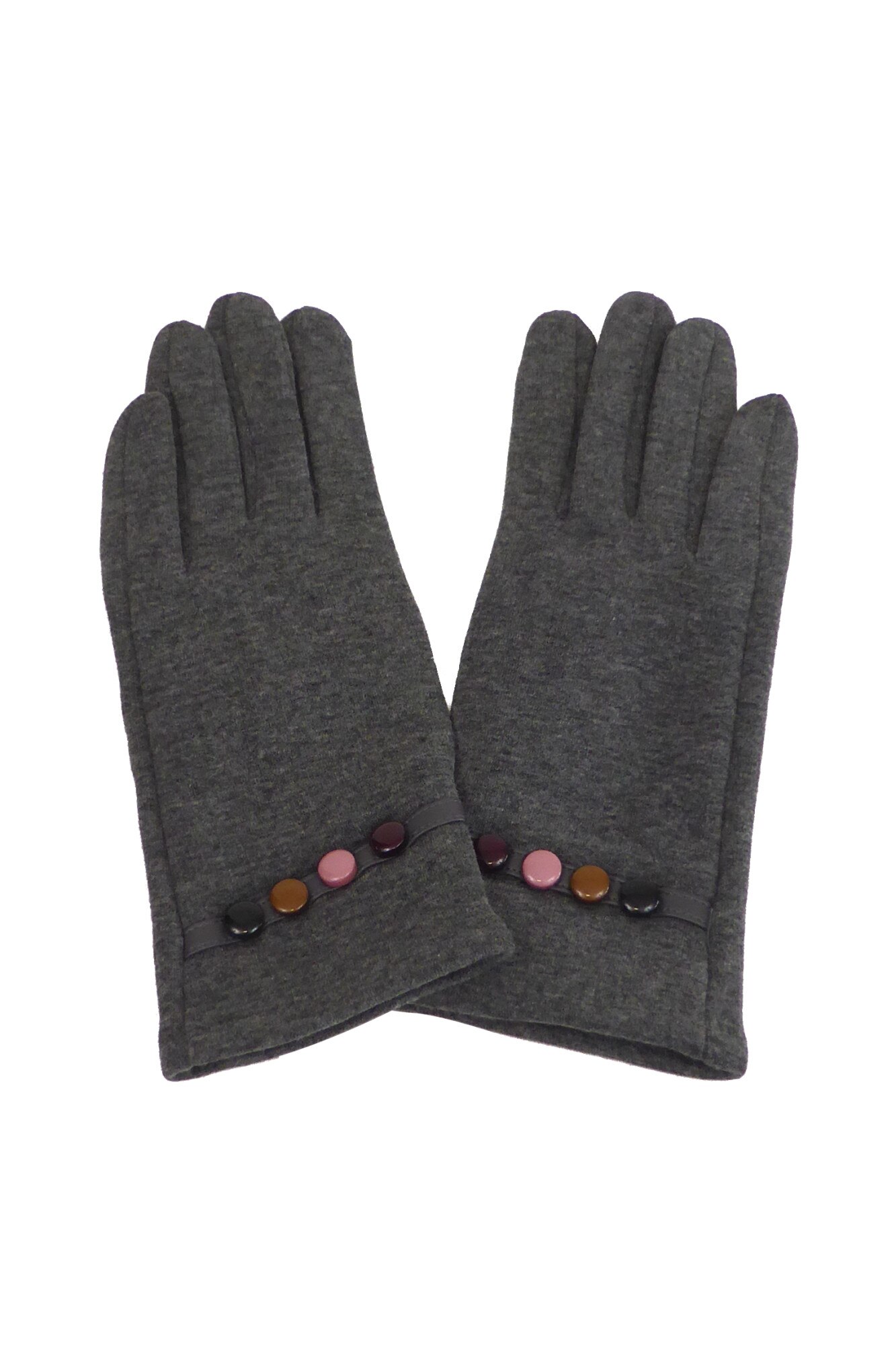 Manusi dama, Univers Fashion, din material textil, cu functie pentru Touchscreen Telefon, gri inchis, S-M