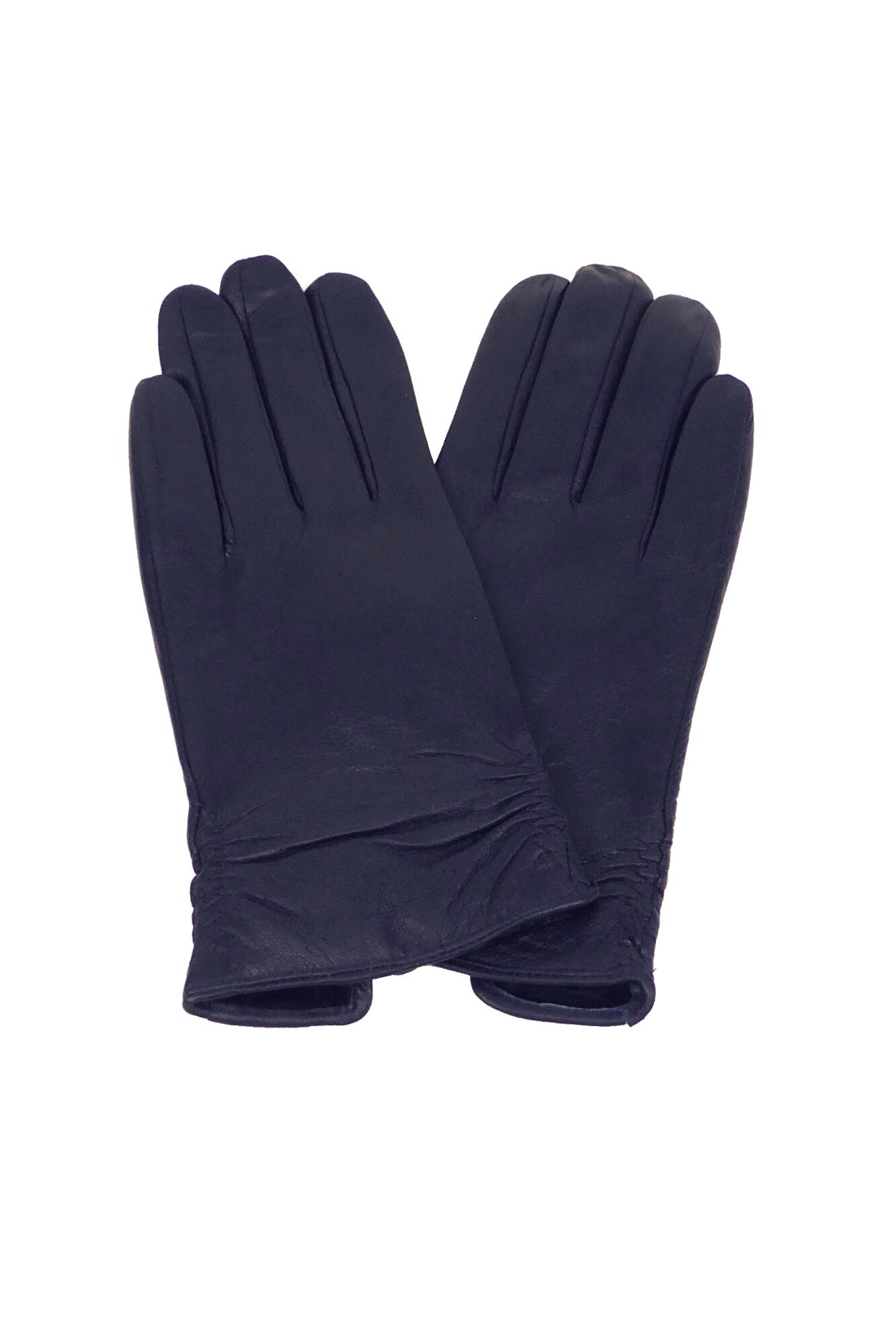 Manusi dama, Univers Fashion, din piele naturala, cu captusala imblanita, albastru, M