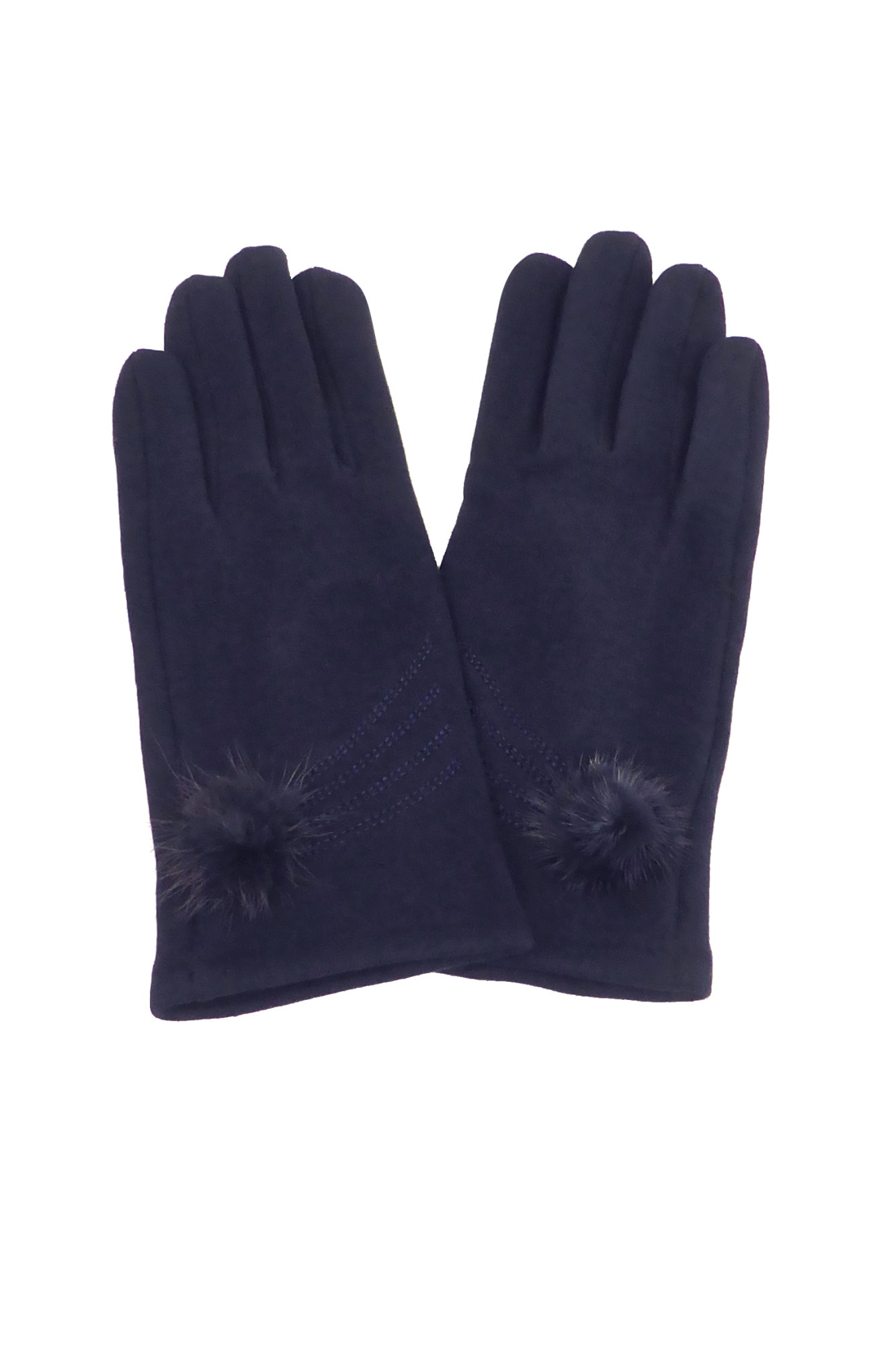 Manusi dama, Univers Fashion, din material textil brodat, cu functie pentru Touchscreen Telefon, albastru, M