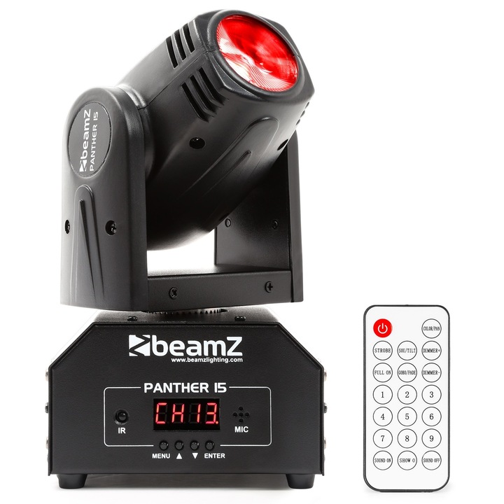 Moving Head Spot, LED 10W RGB DMX, BeamZ Panther15
