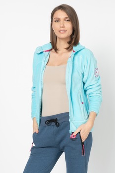 Canadian Peak, Bluza sport din material teddy, cu fermoar Udilas, Albastru aqua Canadian Peak, Bluza sport din material teddy, cu fermoar Udilas, Albastru aqua