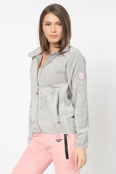 Canadian Peak, Bluza sport din material teddy, cu fermoar Udilas, Gri deschis Canadian Peak, Bluza sport din material teddy, cu fermoar Udilas, Gri deschis