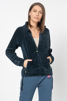 Canadian Peak, Bluza sport din material teddy, cu fermoar Udilas, Albastru marin Canadian Peak, Bluza sport din material teddy, cu fermoar Udilas, Albastru marin