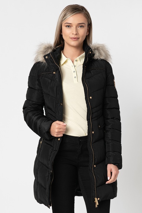 Geographical Norway, Geaca cu vatelina si gluga detasabila Badonna, Negru