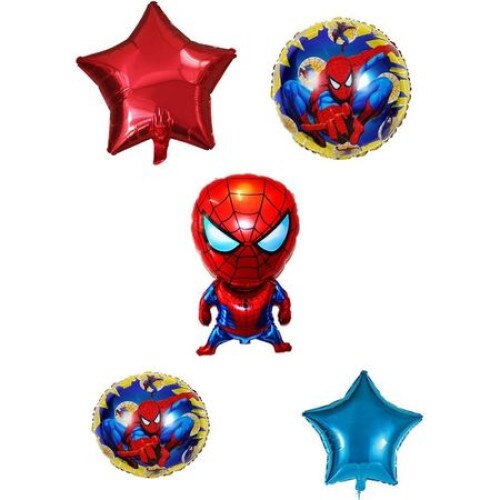 Set baloane tematica Spider Man, cifra albastra