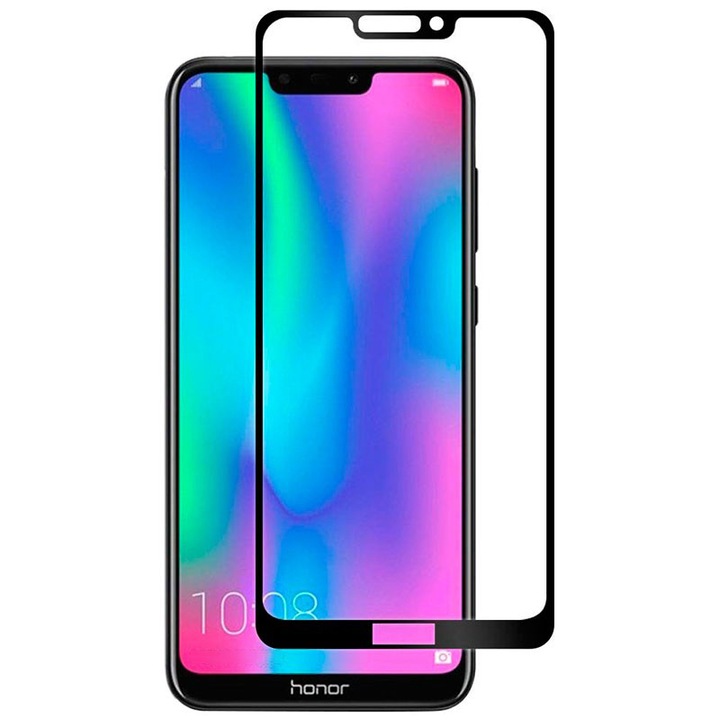 Protector de sticla Hicute pentru Huawei Honor 8C, pentru Full Display, Full Glue, Full Cover, Negru