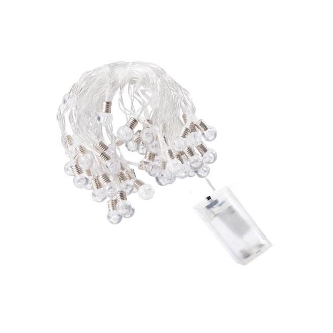 Instalatie decorativa de Craciun LED, 20 led-uri, lumina calda, 5m, Alimentare cu baterii 2xAA