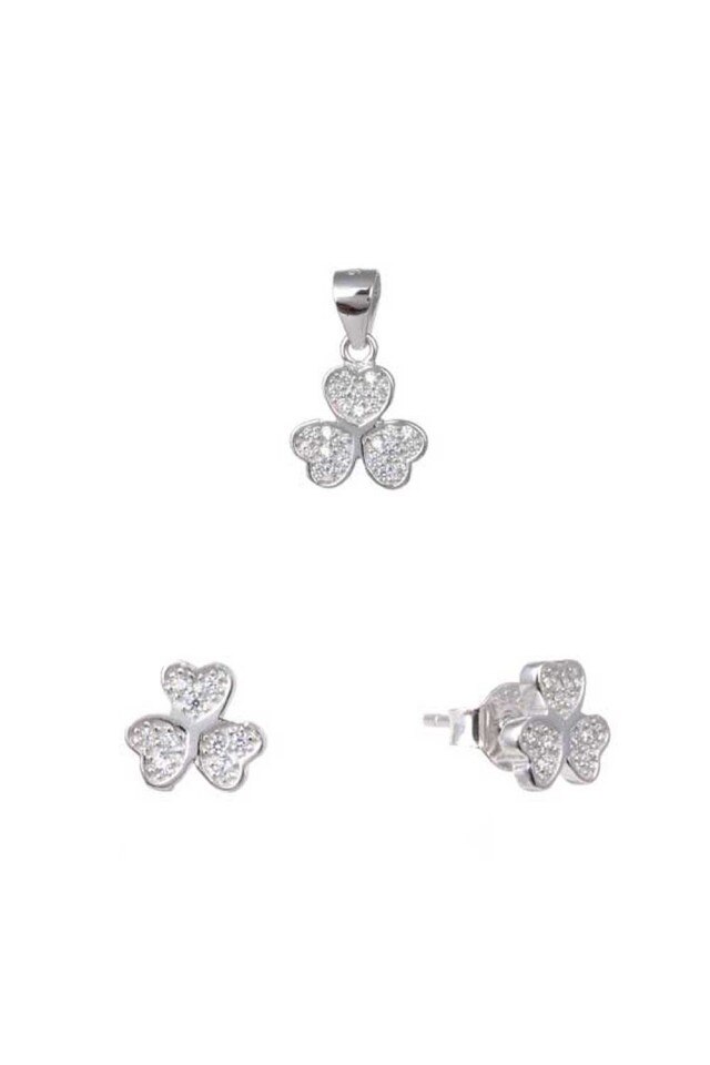 Set argint 925 cercei si pandant Lucky 7 mm Bijouxmania
