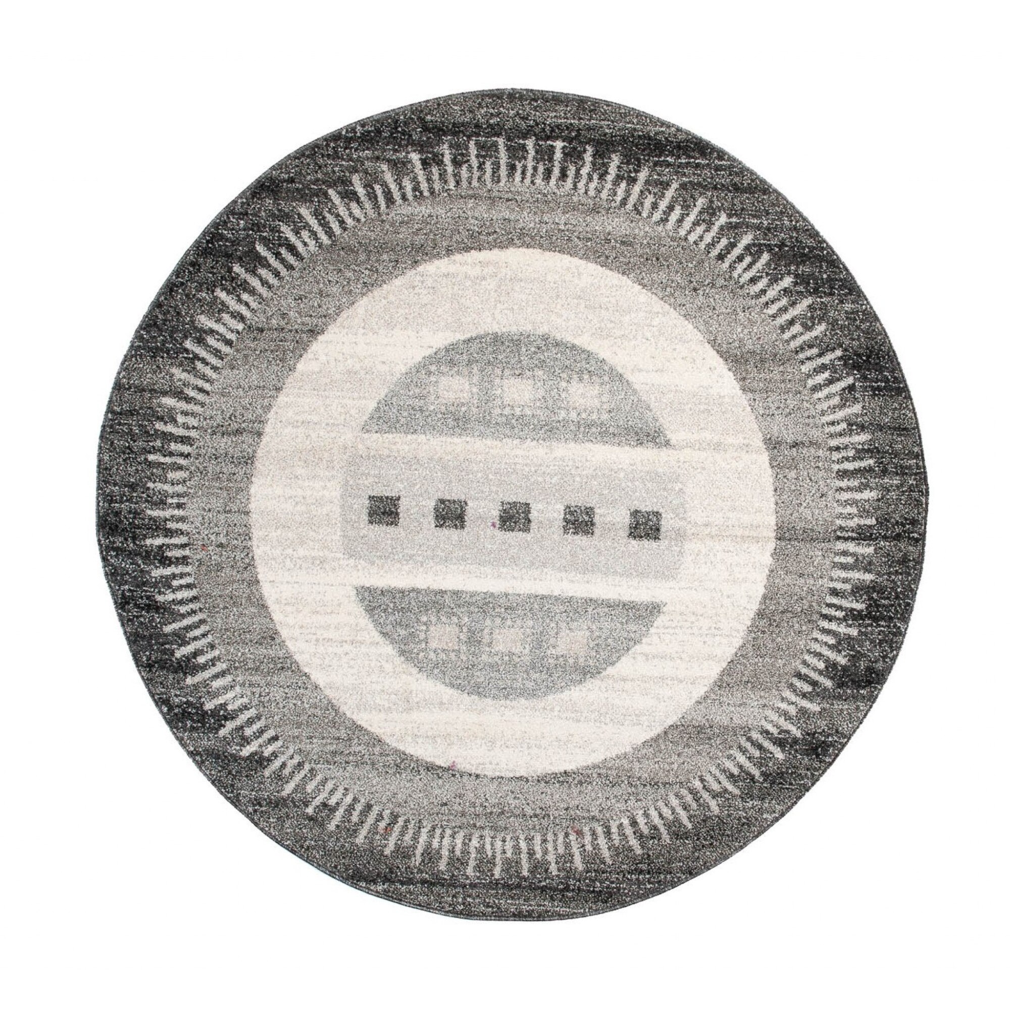 Covor Sari Circle Modern Chemex K189A negru 130x130