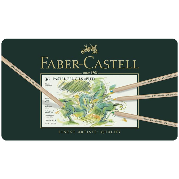 Set creioane pastel Pitt 12 culori FABER-CASTELL