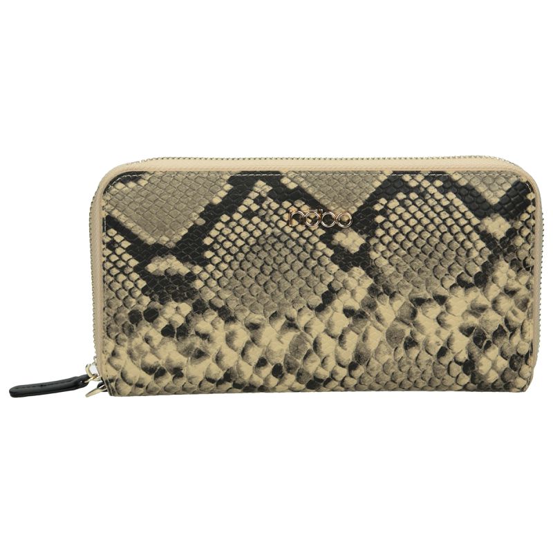 Portofel din piele naturala, Nobo, bej, 10.5x21.5x2