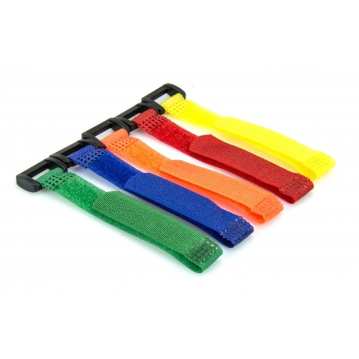 Комплект от 10 велкро ленти, многоцветни, 12 х 150 мм, Dedra