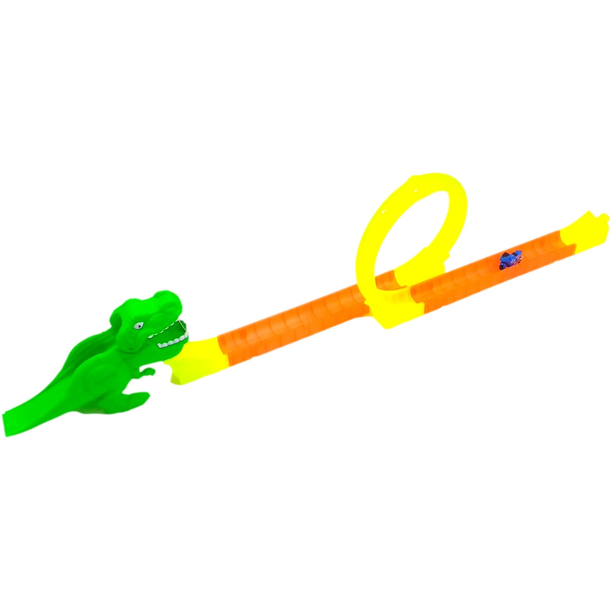 Circuit Dinozaur Play Set Dinosaur Track cu motocicleta, 6 piese, verde, varsta 3+