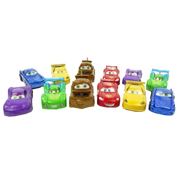 Set de masinute CARS, mecanice, 12 bucati, multicolor, 8 cm Set de masinute CARS, mecanice, 12 bucati, multicolor, 8 cm