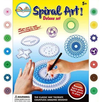 Set creativ Deluxe Spiral Art, 23 piese de creat si desenat spirale, Mattelot Toys Set creativ Deluxe Spiral Art, 23 piese de creat si desenat spirale, Mattelot Toys