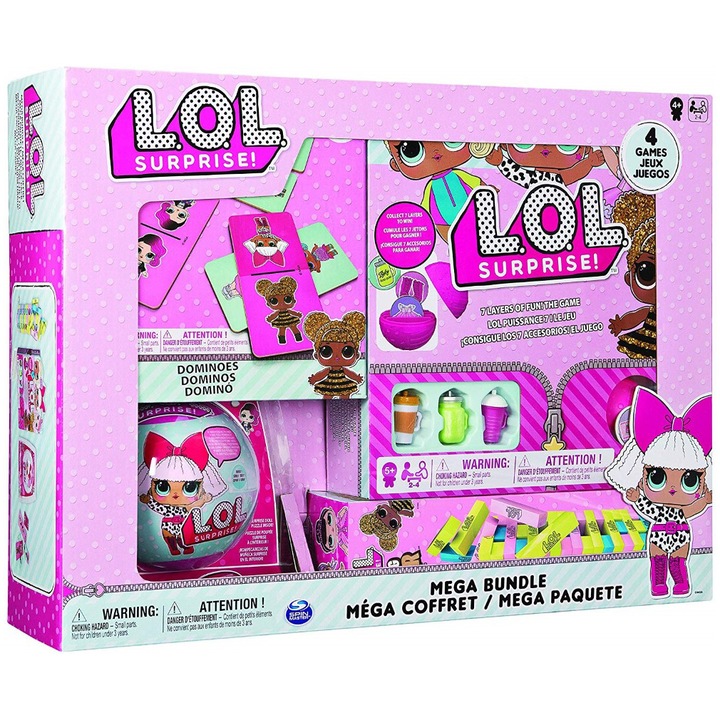 L.O.L Surprise! Mega Bundle Társasjáték szett, 4 játék