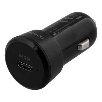 Incarcator auto fast charge DELTACO, USB-C, intrare DC 10-30V, iesire 5V 3A 15W, negru Incarcator auto fast charge DELTACO, USB-C, intrare DC 10-30V, iesire 5V 3A 15W, negru