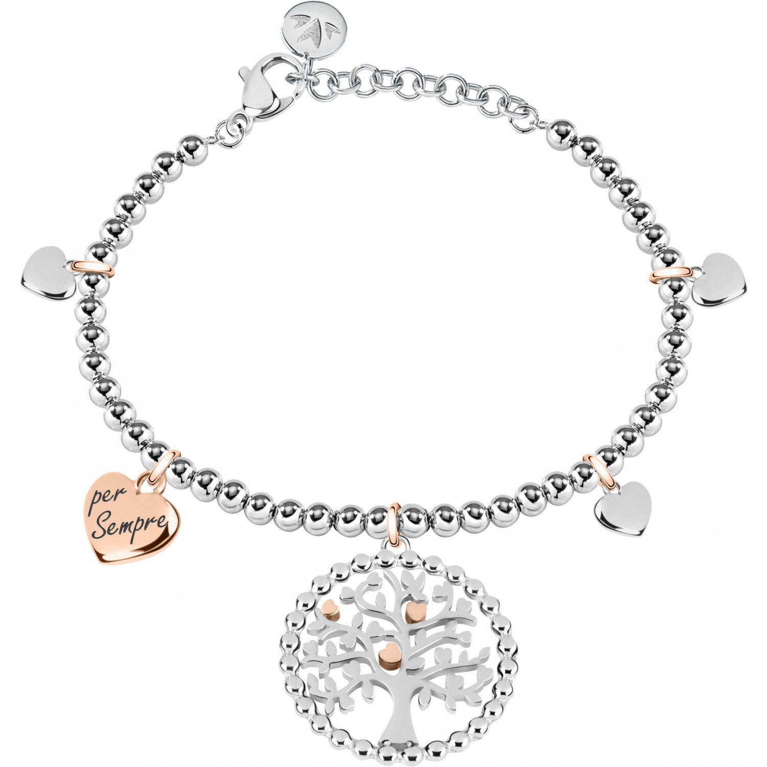 Bratara Morellato SAQE13, dama, inox, argintiu, Rose Gold, lungime 19 cm